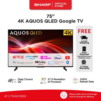 SHARP LED Qled Google TV 4KTV รุ่น 4T-C75HN7000X