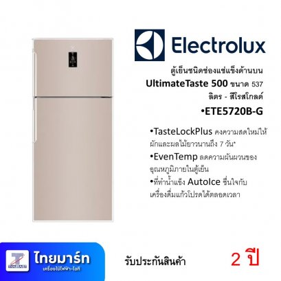 ตู้เย็น 2D 18.8Q ยี่ห้อ Electrolux UltimateTaste 500 รุ่น ETE5720BG (เครื่องศูนย์ไทย รับประกัน 2ปี)