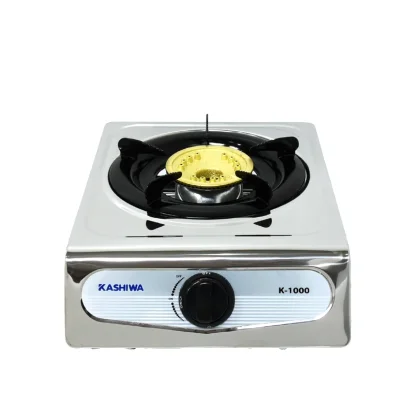 เตาแก๊ส หัวเดี่ยวหน้าสแตนเลส  (หัวชุบทองเหลือง) K-1000