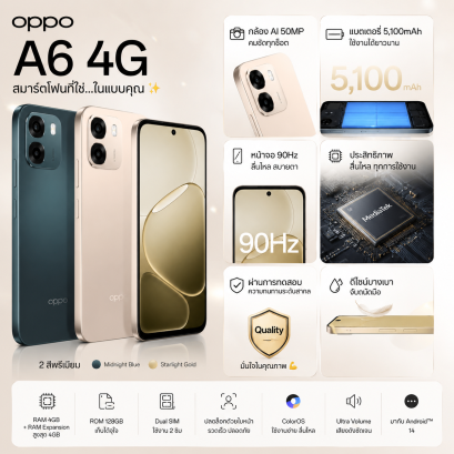 สมาร์ทโฟน OPPO A6 (6+128GB) (4G)