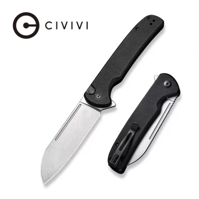 CIVIVI Chevalier Flipper &amp; Button Lock Knife G10 Handle (3.46&quot; 14C28N Blade) C20022-1