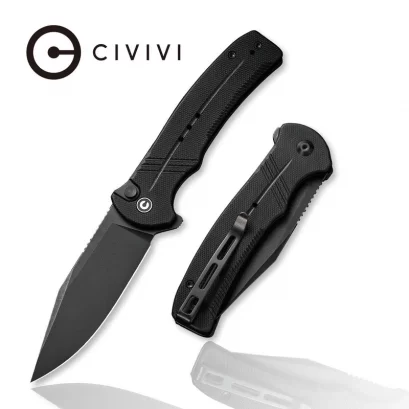 CIVIVI Cogent Flipper &amp; Button Lock Knife G10 Handle (3.47&quot; 14C28N Blade) C20038D-1