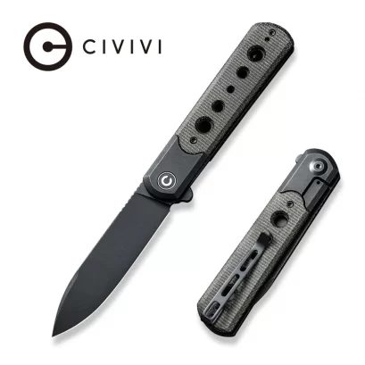 CIVIVI Banneret Flipper Knife Stainless Steel &amp; Micarta Handle (3.48&quot; Nitro-V Blade) C20040D-1