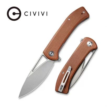 CIVIVI Riffle Flipper Knife Micarta Handle (3.46&quot; 14C28N Blade) C2024A