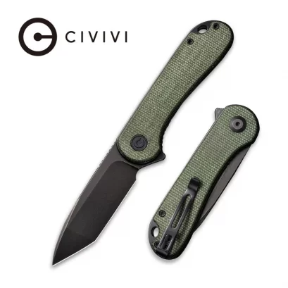 CIVIVI Elementum Flipper Knife Micarta Handle (2.96&quot; D2 Blade) C907T-E