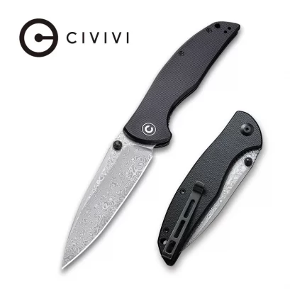 CIVIVI Governor Thumb Stud Knife G10 Handle (3.86&quot; Damascus Blade) C911DS