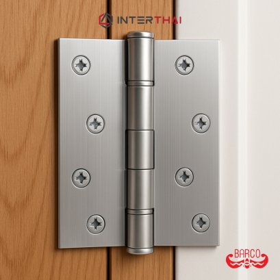 BARCO บานพับประตู 4x3 นิ้ว กล่องละ 2 ชิ้น สีชุบขาว