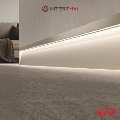 BARCO บัวพื้นอลูมิเนียม ซ่อนไฟLED ยาว 2 เมตร (ไม่แถมไฟLED)