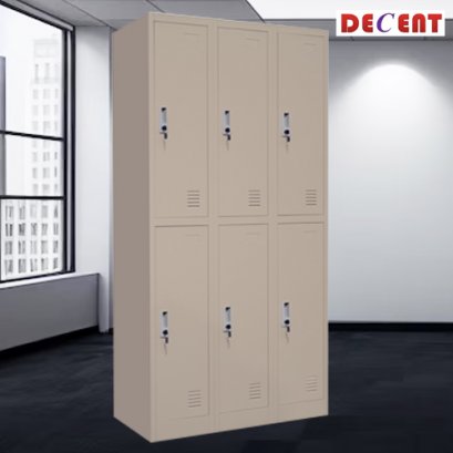 ตู้ล็อคเกอร์ 6 ช่อง มีกุญแจล็อค DECENT รุ่น 3L-B2