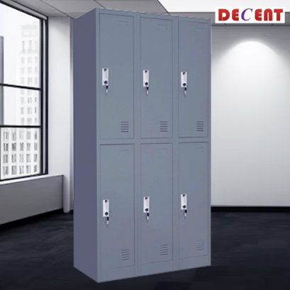 ตู้ล็อคเกอร์ 6 ช่อง มีกุญแจล็อค DECENT รุ่น 3L-B2