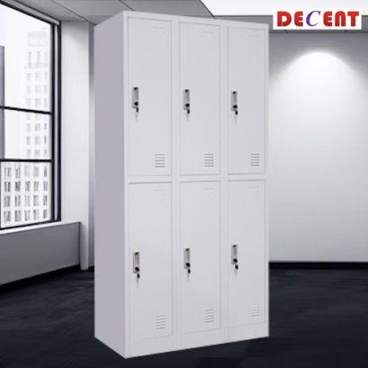 ตู้ล็อคเกอร์ 6 ช่อง มีกุญแจล็อค DECENT รุ่น 3L-B2