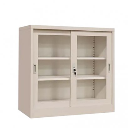 ตู้เหล็กบานเลื่อนกระจก 3 ฟุต DECENT รุ่น FC-G2-3