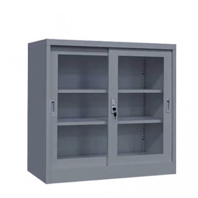 ตู้เหล็กบานเลื่อนกระจก 3 ฟุต DECENT รุ่น FC-G2-3