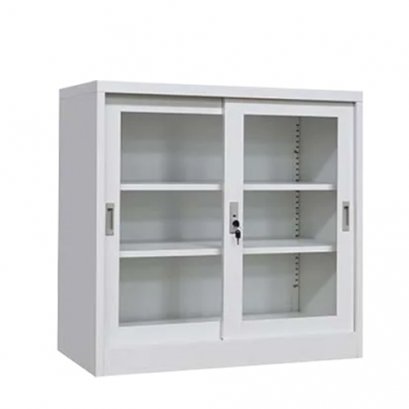 ตู้เหล็กบานเลื่อนกระจก 3 ฟุต DECENT รุ่น FC-G2-3