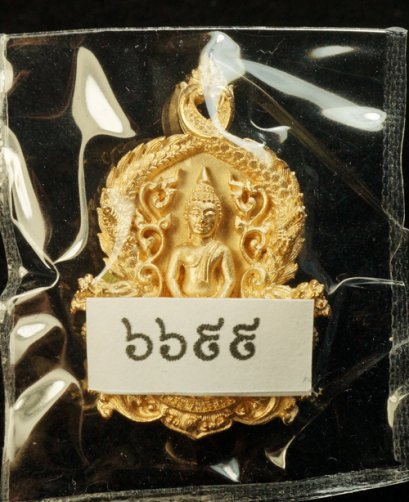 เหรียญถวายวัด พิมพ์เล็ก เนื้อบรอนซ์ หมายเลข 6699 (โทรถาม)