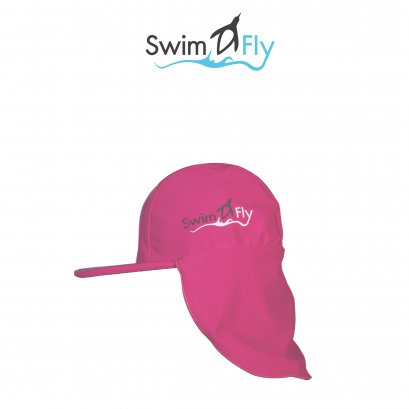 หมวกว่ายน้ำแบบบังแดดบริเวณหน้าและคอ สีชมพู (Pink)