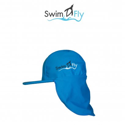 หมวกว่ายน้ำแบบบังแดดบริเวณหน้าและคอ สีฟ้า (Blue)