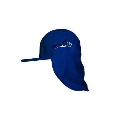 หมวกว่ายน้ำแบบบังแดดบริเวณหน้าและคอ สีกรมท่า (Navy)