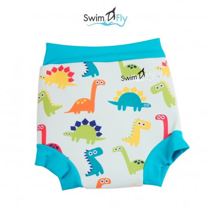 กางเกงว่ายน้ำกันของเหลวรั่วซึม ลายไดโนเสาร์ (เขียว)