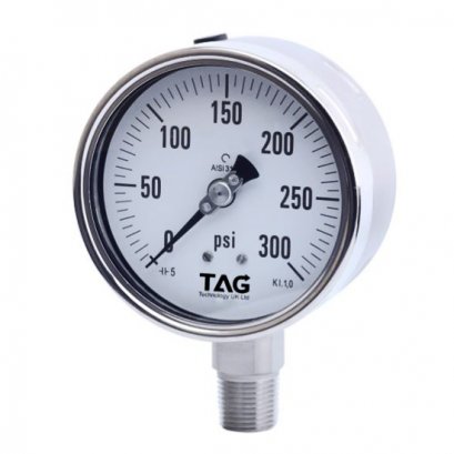 TAG TP25 All Stainless Steel Pressure Gauge Bourdon Type (DIN Case)