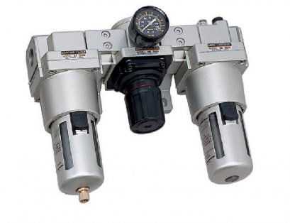 AC Series ชุดปรับกรองลมจ่ายน้ำมัน (FRL)(Filter+ Regulator+ Lubricator)