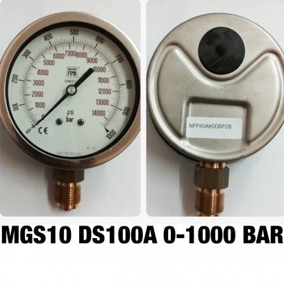 0-1000BAR Nuovafima หน้าปัด 4นิ้ว เกลียวออกหลังทองเหลือง 1/2&quot;