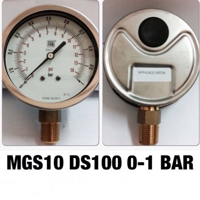 0-1BAR Nuovafima หน้าปัด 4นิ้ว เกลียวออกล่างทองเหลือง 1/2&quot;