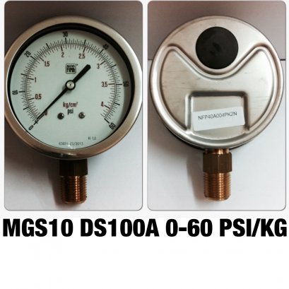 0-60BAR Nuovafima หน้าปัด 4นิ้ว เกลียวออกล่างทองเหลือง 1/2&quot;