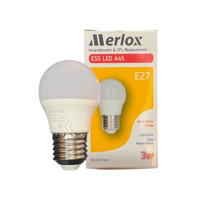 LED Bulb 3W A45 E27 3000K &quot;MERLOX&quot;