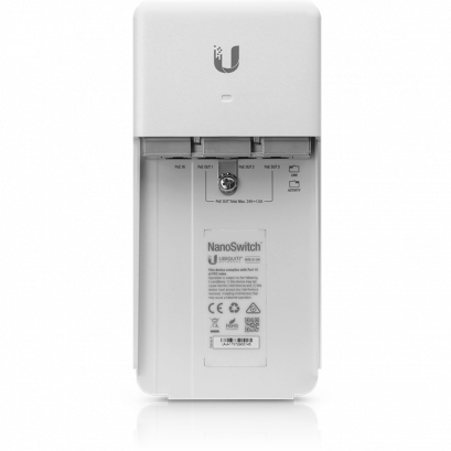 NanoSwitch (N-SW) - Outdoor 4-Port Gigabit 1000 Mbps 24VDC (MAX 30W) PoE Passthrough Switch, 1 PoE-IN + 3 PoE-OUT