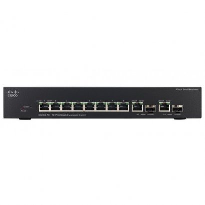 Cisco SG300-10 (SRW2008-K9-G5) L3-Managed Switch 8 Port ความเร็ว Gigabit พร้อม 2 Port SFP หรือ Mini-GBIC รองรับ Static Routing, VLANs ควบคุมผ่าน Web