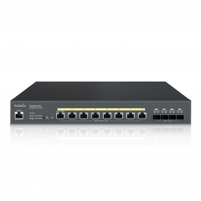 EnGenius ECS2512FP Cloud Managed 2.5G  8-Port 240W PoE++ Multi-Gigabit Switch w/ 4 SFP+ Uplink Ports