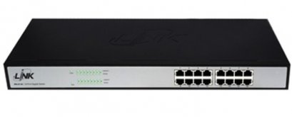 Link PG-2116 16-Port Unmanaged Gigabit Rackmount Switch (10/100/1000Mbps Ethernet), Metal Enclosure