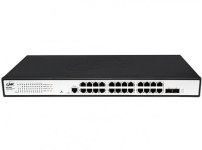 Link PG-4026 26-Port L2 Managed Gigabit Rackmount Switch (10/100/1000Mbps Ethernet) + 2 SFP (GE) Port, Metal Enclosure รหัสสินค้า: PG-4026