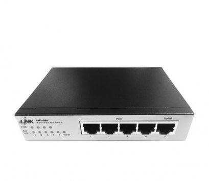 Link PSF-1004 Switch PoE 4-Port Fast Ethernet (60W), 4 FE (PoE) + 1 FE