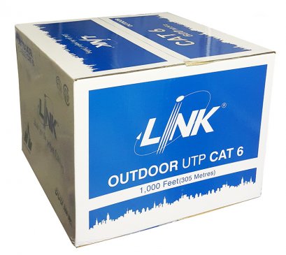 Link US-9106MD CAT6 Outdoor Ultra UTP Cable PE Messenger Wire (Double Jacket), Bandwidth 600MHz w/Cross Filler, 23 AWG, CMX Black Color 305 M./Reel in Box