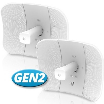 LBE-5AC-Gen2-SET Point-to-point WiFi Link 3-5Km. airMAX Management 802.11ac, Freq 5GHz Hi-Speed 450+Mbps, Power 25dBm, Ant 23dBi 2x2MIMO, Configuration ready