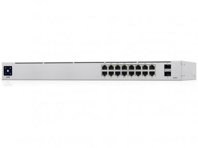 USW-16-POE GEN2, 16-Port Gigabit Managed L2 + 2 SFP (8-Port PoE 42W) + 1U Rackmount + Bracket + LCD Display
