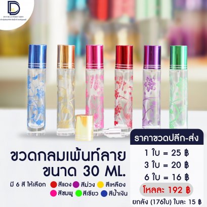 ขวดกลมเพ้นท์ลาย ขนาด 30 ML