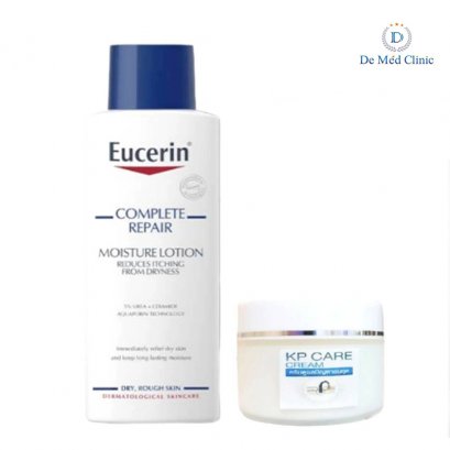 Set ดูแลปัญหาขนคุด Eucerin Complete Repair 250 ml + KP Cure Cream 30g เคพีพลัสครีม ครีมแก้ปัญหา ขนคุด แขน ขา หลัง