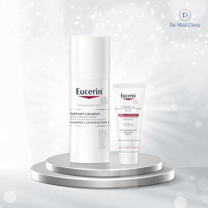 Eucerin Instant Calming Daily Moisturizer 50ml พิเศษแถม Eucerin OMEGA PLUS 7ml. ขนาดพกพา 1 ชิ้น บำรุงผิวหน้า ผิวแพ้ง่ายขนาด แถมฟรี DeMed Clinic