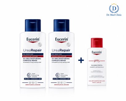 Hot deal Eucerin Complete Repair 250 ml *2ขวด (แถมฟรียูเซอรินครีมอาบน้ำ1ขวด)โลชั่นเพื่อผิวแห้ง ผิวลอก ผิวอักเสบ DeMed** Hot Deal ห้ามพลาดจำนวนจำกัด30ชุด***