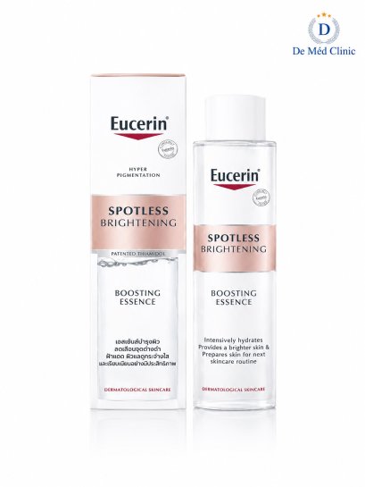 Eucerin SPOTLESS BRIGHTENING BOOSTING ESSENCE 100ml.น้ำตบ บูสติ้งเอสเซนส์ ขั้นตอนแรกเพื่อผิวดูกระจ่างใส ปรับสภาพผิว พร้อมเสริมการผลัดเซลล์ผิวหมองคล้ำอย่างอ่อนโยน demed