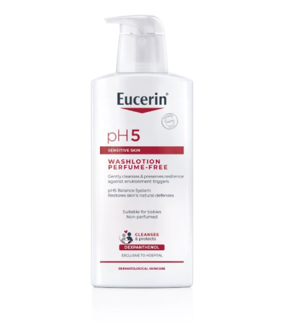 Eucerin pH5 Washlotion Perfume Free 400 ml ผลิตภัณฑ์ทำความสะอาดผิว ปราศจากน้ำหอมเหมาะสำหรับผิวแห้ง บอบบาง แพ้ง่ายเป็นพิเศษ