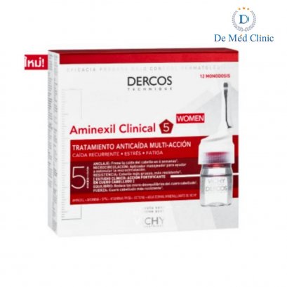 DERCOS Aminexil Clinical Women 6ml*12 วิชี่ เดอคอส อะมิเน็กซิล คลีนิคอล (เซรั่มสำหรับผู้ที่มีปัญหาผมขาดหลุดร่วง)