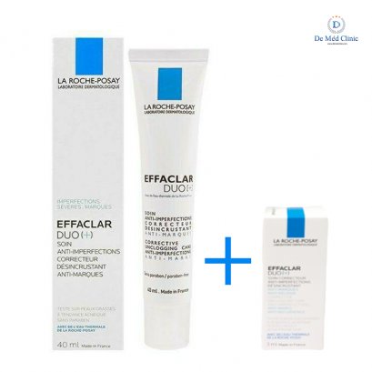La Roche Posay Effaclar Duo (+) 40ml พิเศษแถมขนาดพกพา 1 ชิ้น ลาโรซโพเซย์เอฟฟาคลาร์ดูโอ มอยเจอไรเซอร์ ครีมบำรุงผิวหน้า สำหรับ ผิวแพ้ง่าย ลดสิว DeMed Clinic