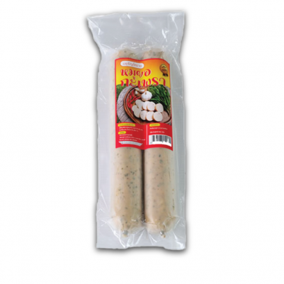 หมูยอเส้นแบบคู่ รส กะเพรา