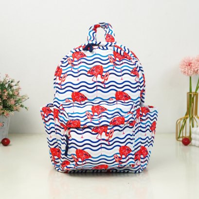 เป้กลาง ผ้ากันน้ำ ฟลามิงโก้คลื่นกรม