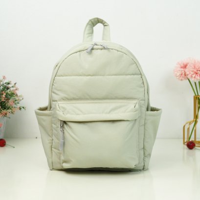 เป้กลางผ้าไนลอนกันน้ำ สีครีม