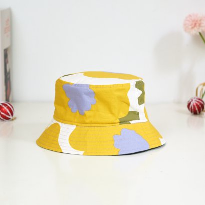 หมวกบักเกต ลายดอกเหลืองใหญ่